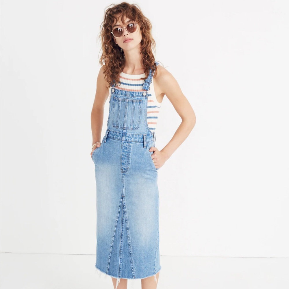 NEW Madewell Blue Denim Overalls Relaxed Fit